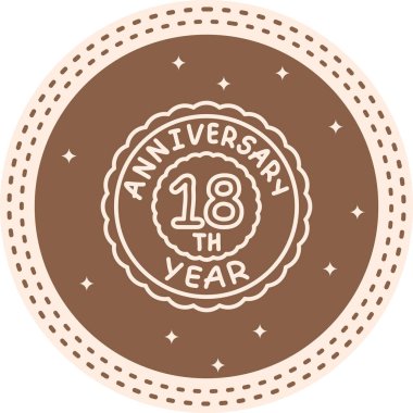 18. Yıldönümü rozeti, uygulamalar için basit bir simge