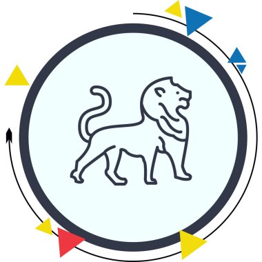 aslan simgesi vektör çizimi tasarımı