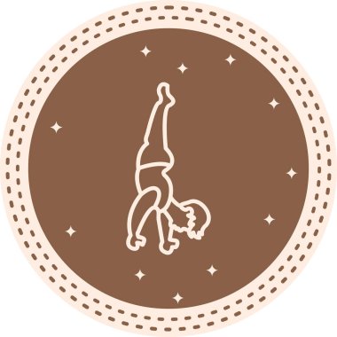 Kol gücü yogası. Amuda kalk simgesi