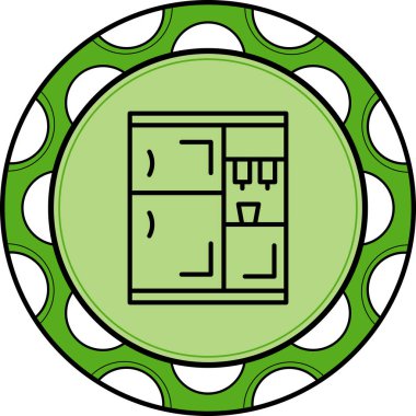 Modern buzdolabı simgesinin vektör çizimi