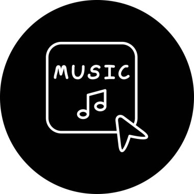 müzik web simgesi vektör illüstrasyonu
