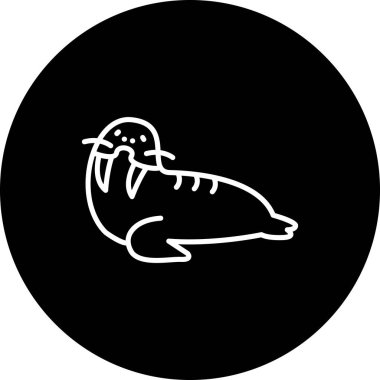 Deniz aygırı simgesi vektör çizimi