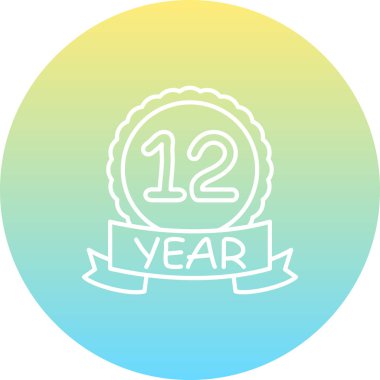 12. Yıldönümü rozeti, uygulamalar için basit bir simge