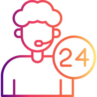 Müşteri Hizmetleri Ajanı Simgesi, vektör illüstrasyonu