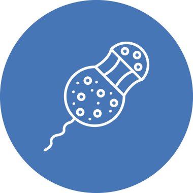 Jimnastik salonu Dinoflagella alga simgesi, basit çizgi illüstrasyonu