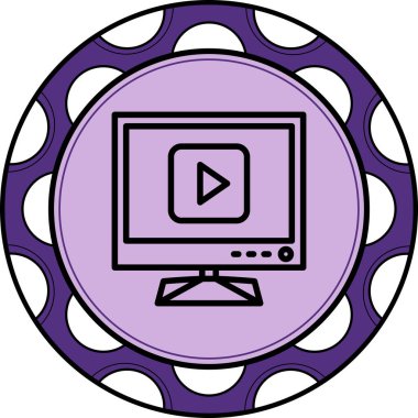 Çal düğmesi olan TV ekranı, Premium dijital simge