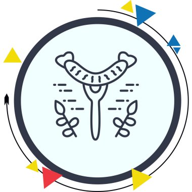 Sosis Hattı Simgesi, Beyaz Arkaplanda Basit Görüntü 