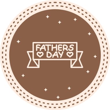 Babalar günü için yazılı kurdele. Uygulamalar veya web için uygun basit simge