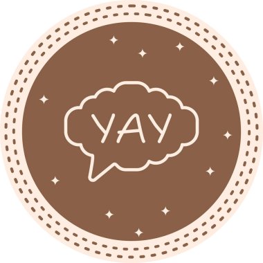 Konuşma balonu çizgisi simgesi, metin basit illüstrasyonlu web etiketi