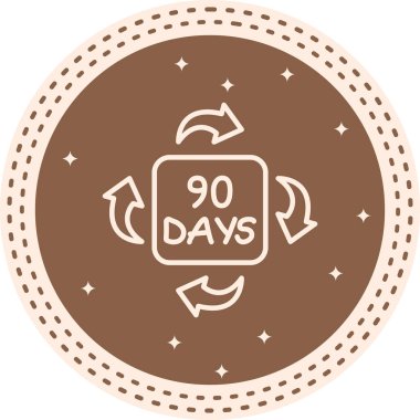 90 Gün simgesi. Uygulamalar veya web sayfaları için uygun yaratıcı doğrusal logo