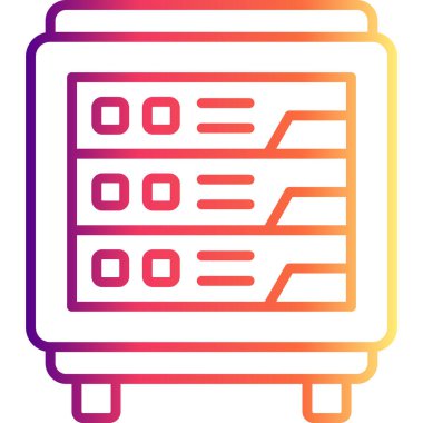 Sunucu Rack Simgesi, basit vektör illüstrasyonu       