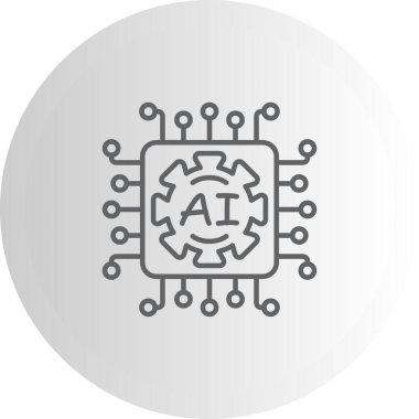 Yapay zeka satırı simgesi, vektör çizim