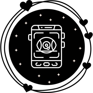 Retinal Tarama Web simgesi vektör çizimi