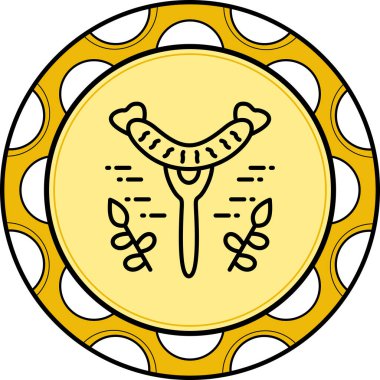 Sosis Hattı Simgesi, Beyaz Arkaplanda Basit Görüntü 