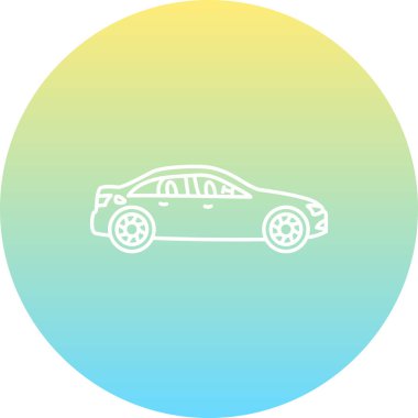 Audi A4 Zarif Profesyonel Düz Grafik Sembolü