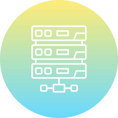 Sunucuların vektör illüstrasyonu ve teknoloji simgesi