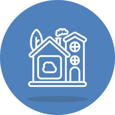 Ev Bulutu Dengeli Profesyonel Markalaşma Grafik Sembolü