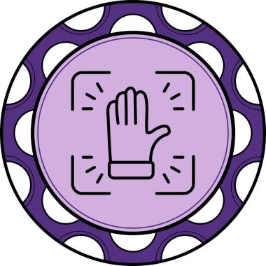 Parmak izi Çizgisi Simgesi Beyaz Arkaplanda İzole Edildi  