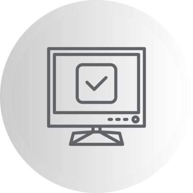 Tv Tick Zarif Profesyonel Düz Grafik Sembolü