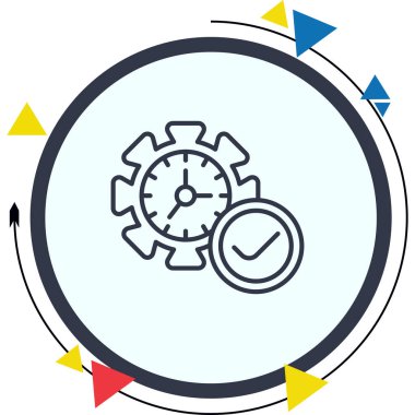 Zaman Yönetimi Zarif Dijital Tasarım Sembolü