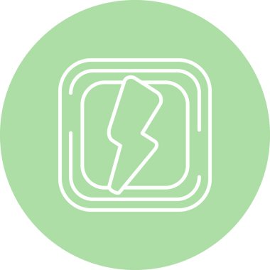 Şimşek simgesi. Uygulama için gök gürültüsü düğmesi