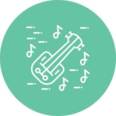 Banjo Müzik Web simgesi vektör illüstrasyonu