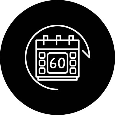Uygulamalar ya da web sayfaları için 60 Gün simgesi. 60 gün logo rozeti