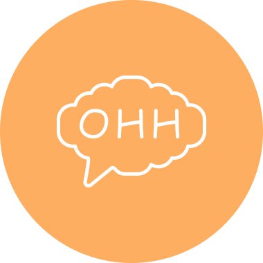 Konuşma balonu çizgisi simgesi, metin basit illüstrasyonlu web etiketi