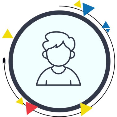 Kullanıcı simgesi. Genç bir çocuğun basit bir çizimi.