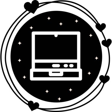 dizüstü bilgisayar simgesi, vektör illüstrasyonu basit tasarım