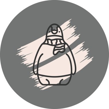 Penguen simgesi vektör çizimi tasarımı