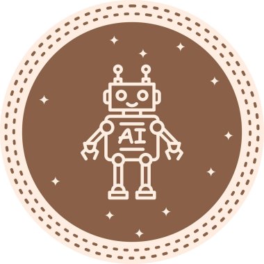 Robot çizgi simgesi, vektör illüstrasyonu