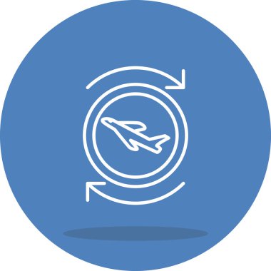 A simple line illustration of an airplane with a question mark in a circular frame, suitable for flight queries, information desks, or travel FAQ sections.