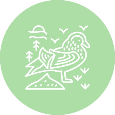 Mandarin Ördek simgesi vektör çizimi tasarımı