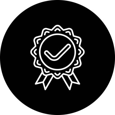 Rozet simgesi, vektör illüstrasyonu basit tasarım