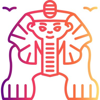 Büyük Sfenks Ayırt Edilmiş Modern Dijital Tasarım Elemanı