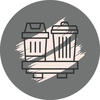 Çöp Kutusu Dengelenmiş Özel Düz Vektör Düzeni