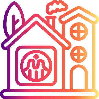 Ev Grafiği Yaratıcı Eşsiz Markalaştırma Vektörü Elemanı