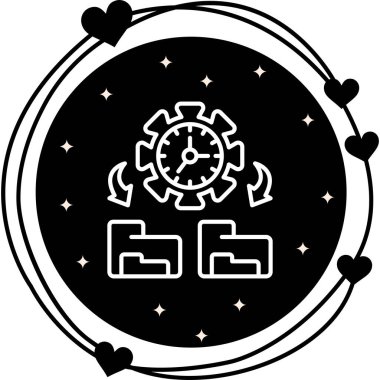 Zaman Yönetimi Zarif Dijital Tasarım Sembolü