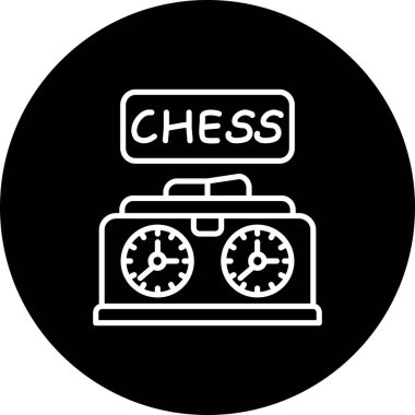 Satranç Saati Zarif Dijital Tasarım Sembolü