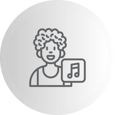 müzik web simgesi vektör illüstrasyonu