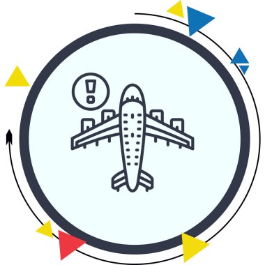 Seyahat uygulamaları veya web sayfaları için uygun ünlem işaretli basit bir satır çizimi.