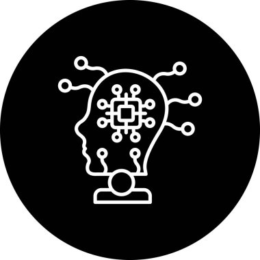 Yapay zeka satırı simgesi, vektör çizim