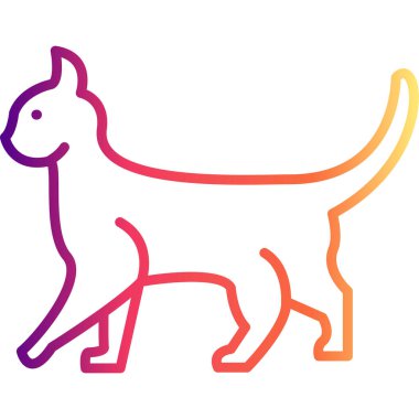 Kedi Eşsiz Düz Dijital Tasarım Nesnesi