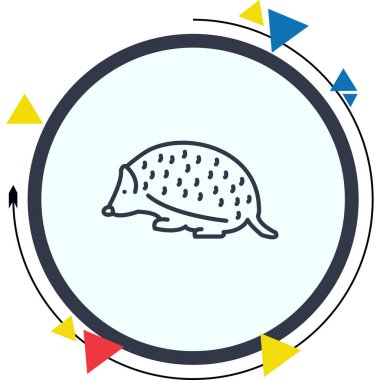 Kirpi simgesi vektör illüstrasyon tasarımı