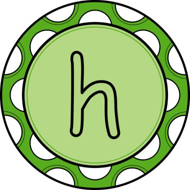 Küçük Harf H web simgesi vektör illüstrasyonu