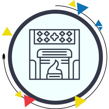 Fireplace Premium Elegant Digital Design Symbol