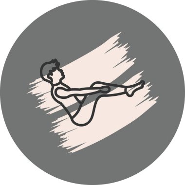 Yarı Bot Poz Simgesi. yoga dengesi duruşu