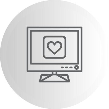 Tv Kalp Sofistike Özel Vektör Sanatı Objesi