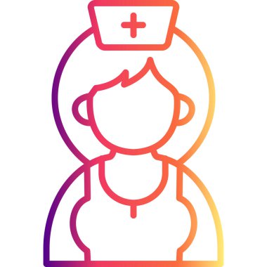 Bu tıbbi hemşire illüstrasyonu, geleneksel hemşire şapkası ile doğrusal karakter tasarımı içeren uygulamalar veya web sayfaları için uygundur..